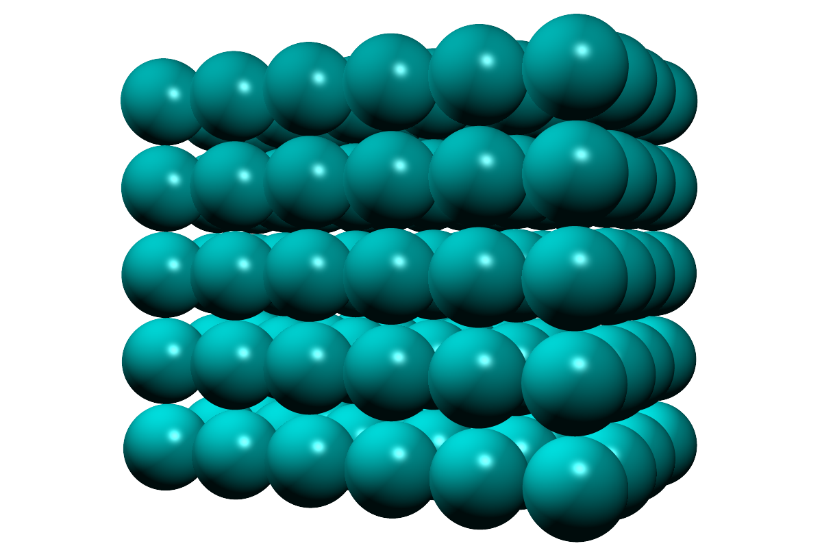 3d model to show the arrangement of particles in a solid